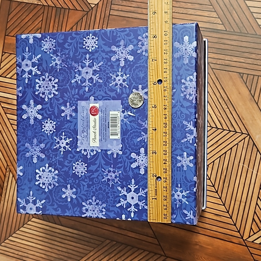 PUNCH STUDIO peacock feather ornaments keepsake box The Gifted Line Holiday - Picture 4 of 11